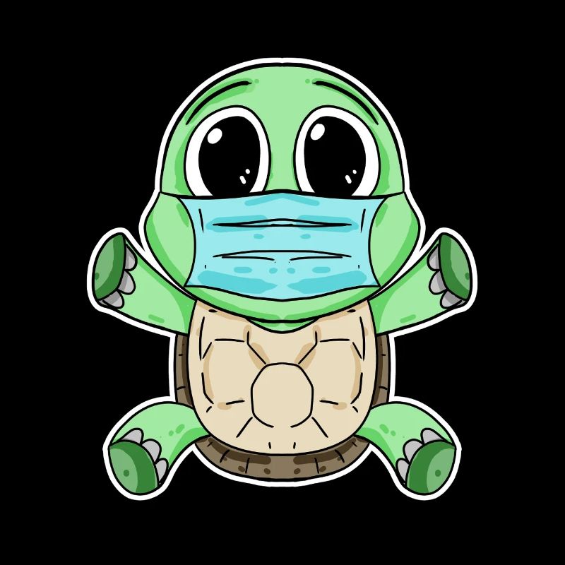 Tortue mignonne avec masque