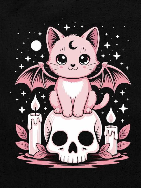 Chat Goth Pastel Kawaii