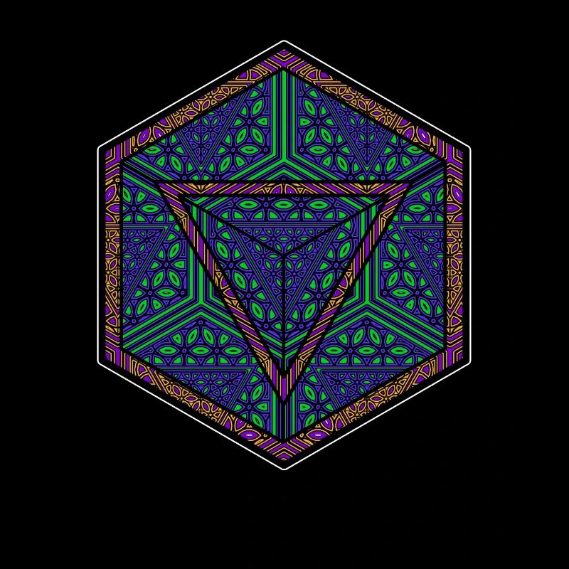 Mandala Kaleidoscope Triangle Pattern Psychedelic