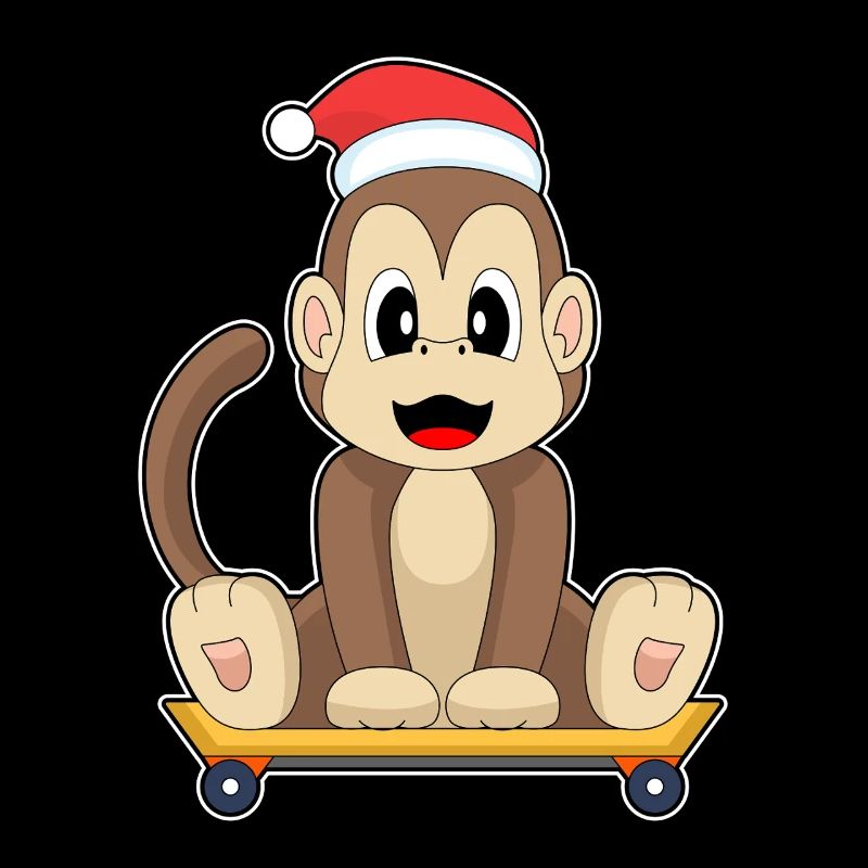 Monkey Christmas Skateboard