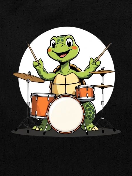 Schildkroete am Drumset