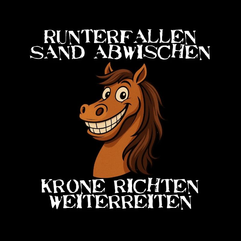 Freches Pferd Spruch - Krone richten weiterreiten