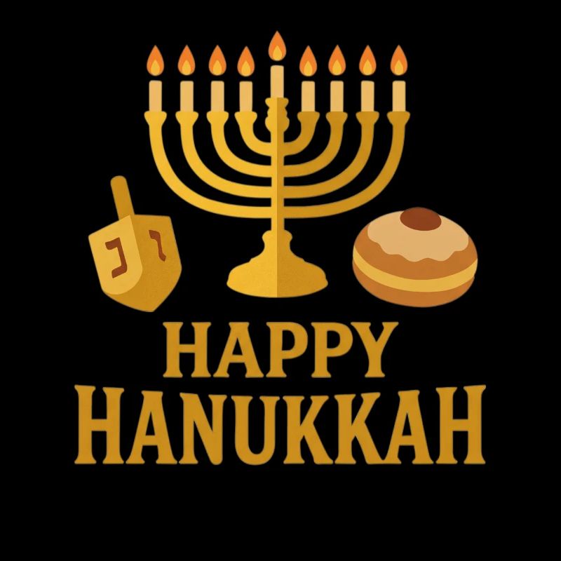 Menorah d’or : Joyeux Hanoukka