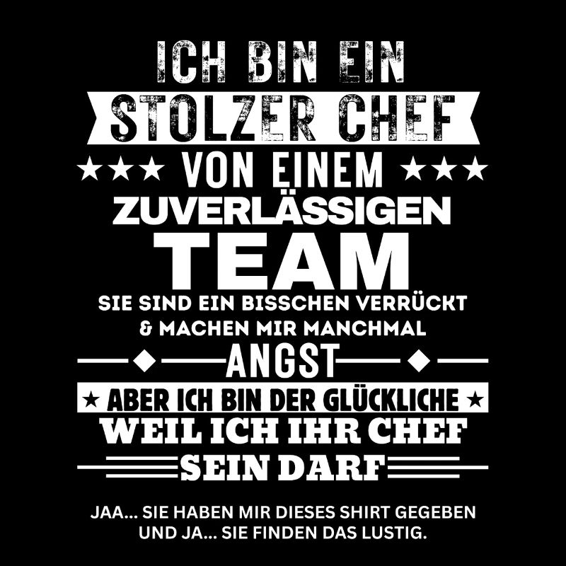 Stolzer Chef von einem zuverlässigen Team