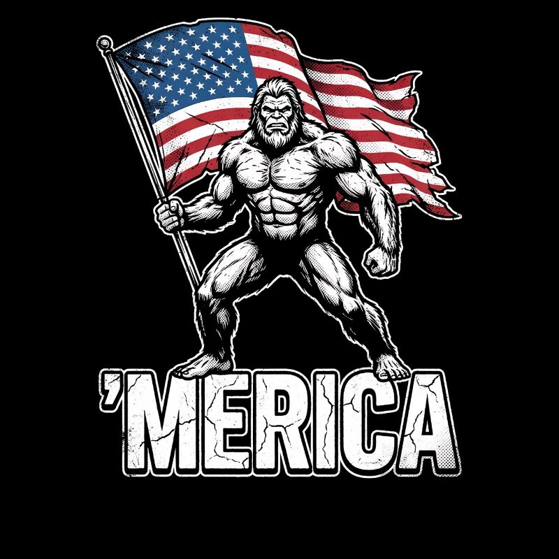 America Bigfoot Funny 4th of July Bigfoot Ameri