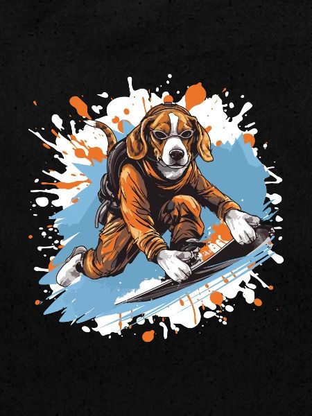 Beagle Chien Snowboard