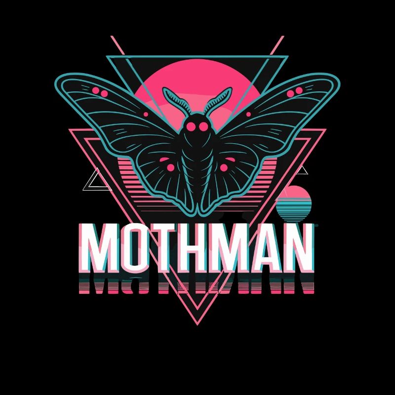 Mothman Retro Synthwave Cryptid Urban Legend 80s