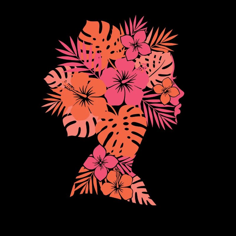 Silhouette des fleurs tropicales