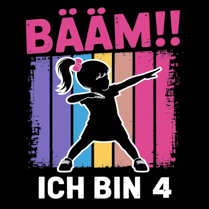 Bääm Ich bin 4 Dabbing Mädchen 4. Geburtstag