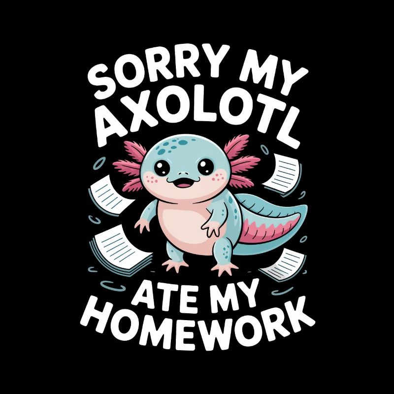Axolotl Homework Excuse Design