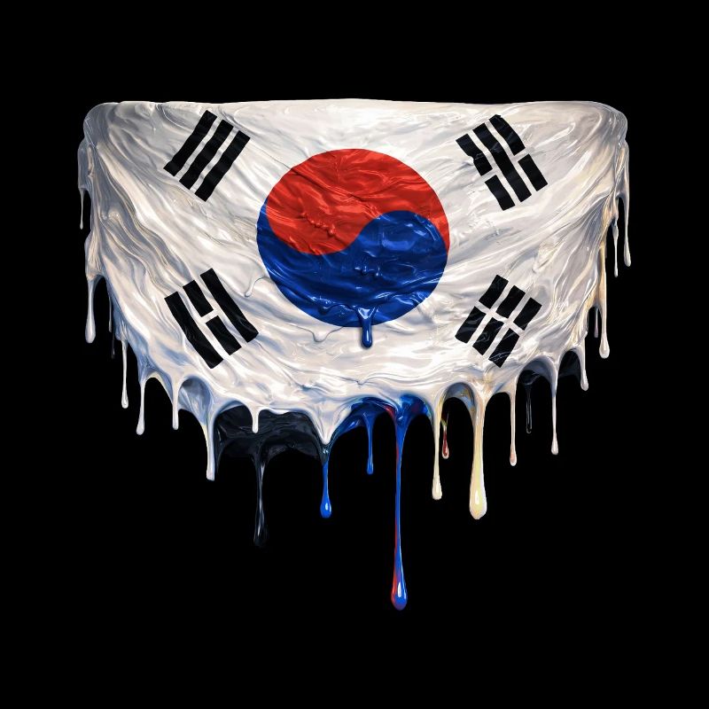 Drapeau coréen dégoulinant