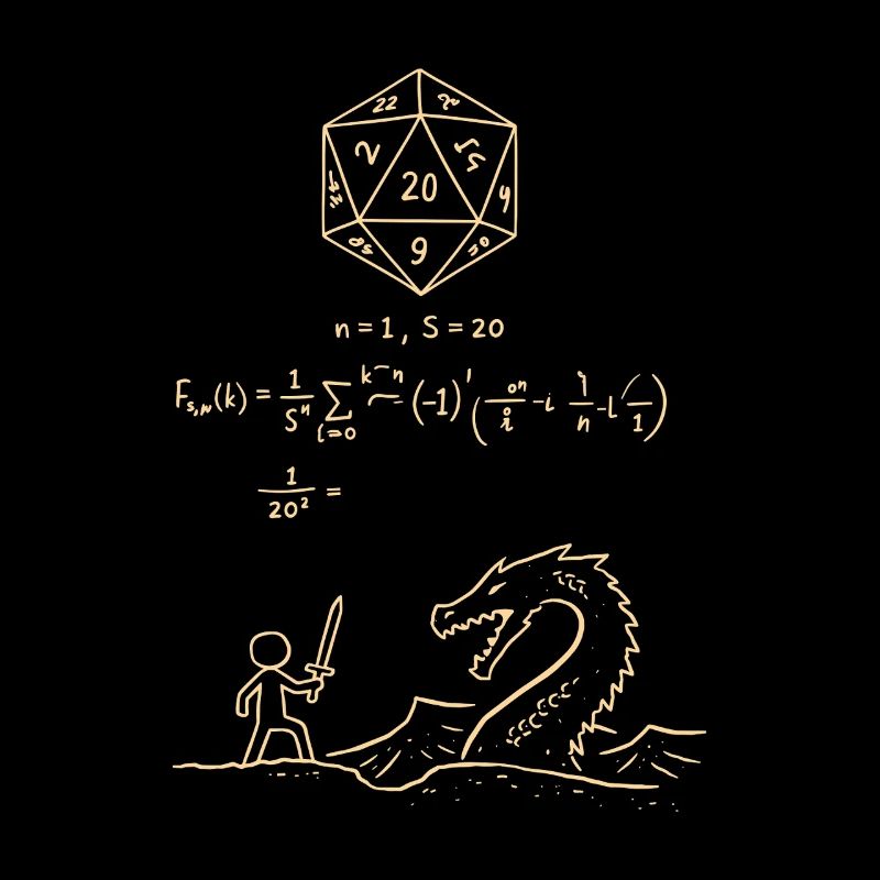 D20 Dice Probability Shirt RPG Nerd Math Fantasy