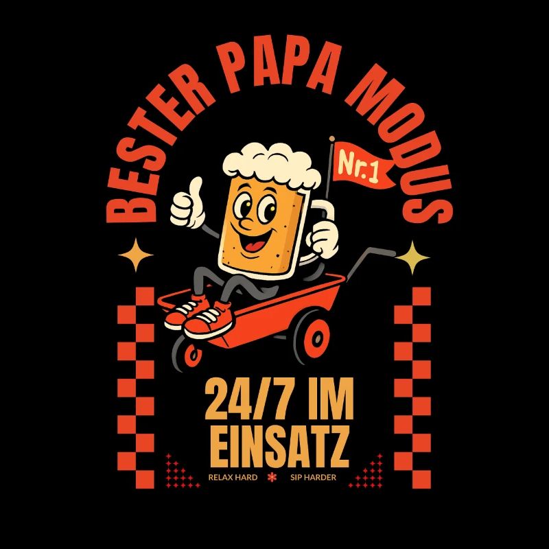 Bester Papa Modus Vatertag Bollerwagen Bier lustig