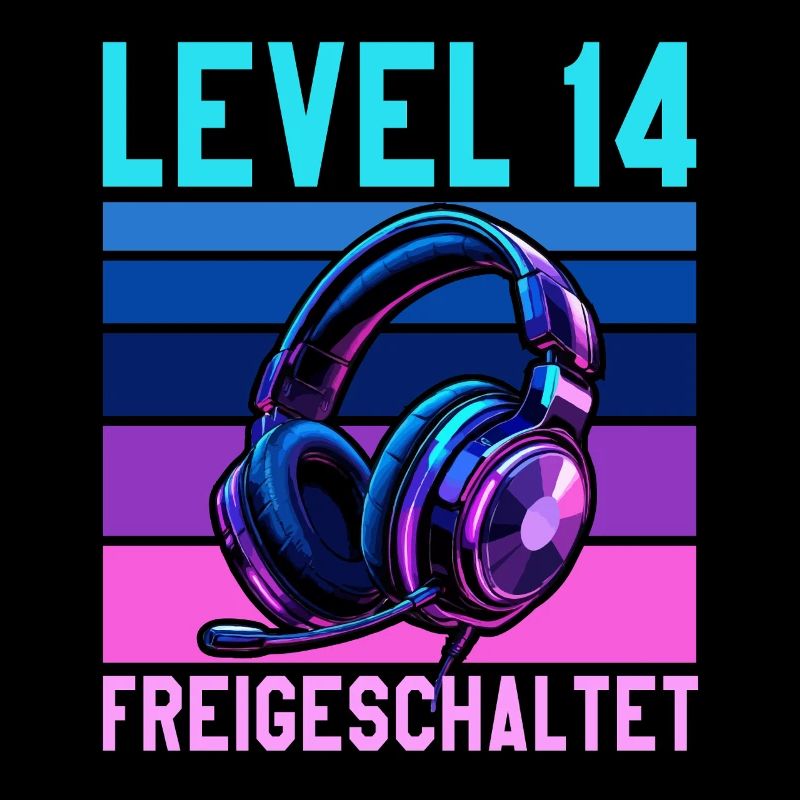 14. Geburtstag Junge Mädchen Gaming Level 14 Jahre