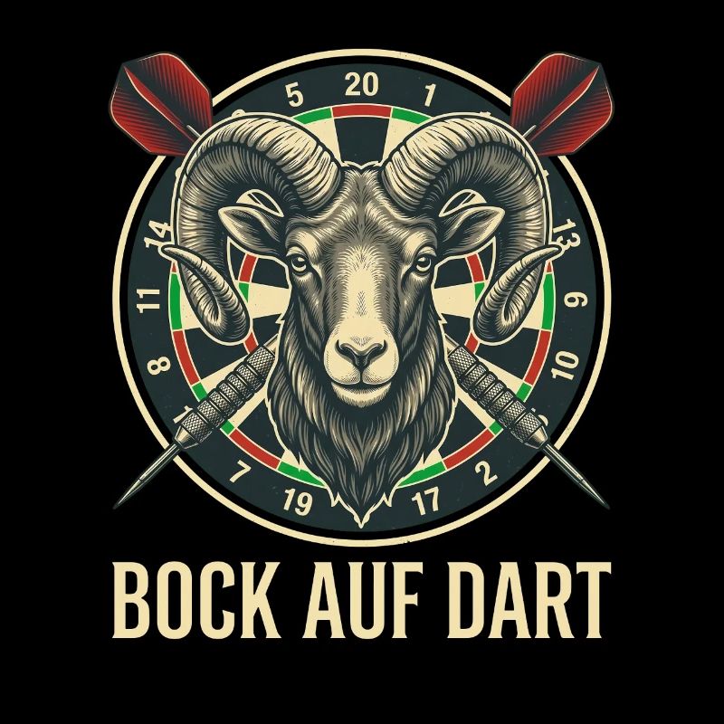 Bock auf Dart Widder Dartscheibe Dartspieler