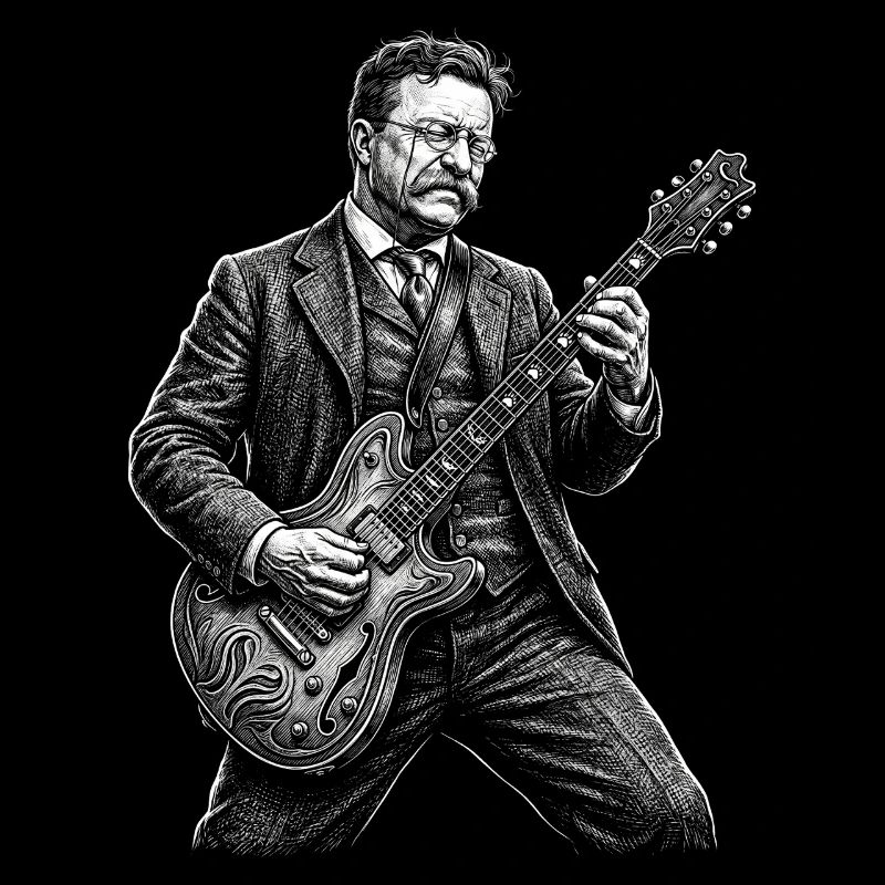 Theodore Roosevelt Playing Guitar