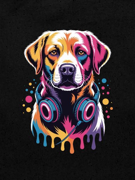 Labrador avec casque