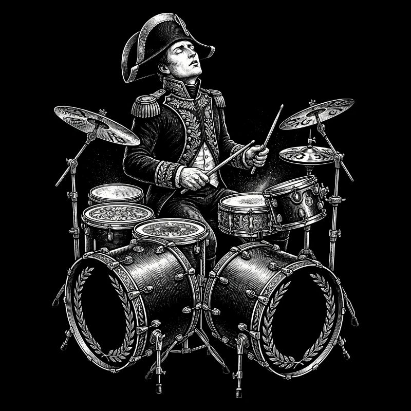 Napoleon plays drums.