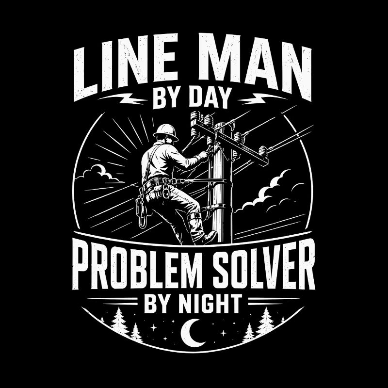 Power Line Cable Technician Motif