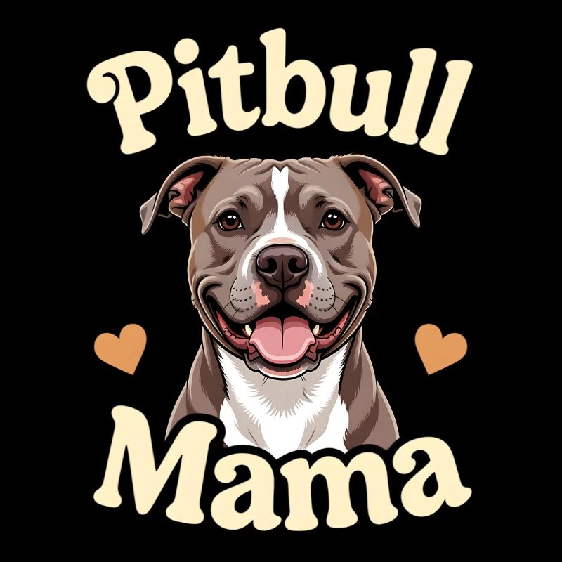 Pitbull Mama Illustration Geschenk