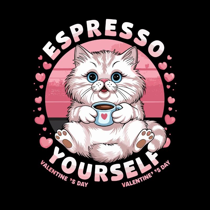 Conception de la Saint-Valentin de Espresso Yourself Chaton