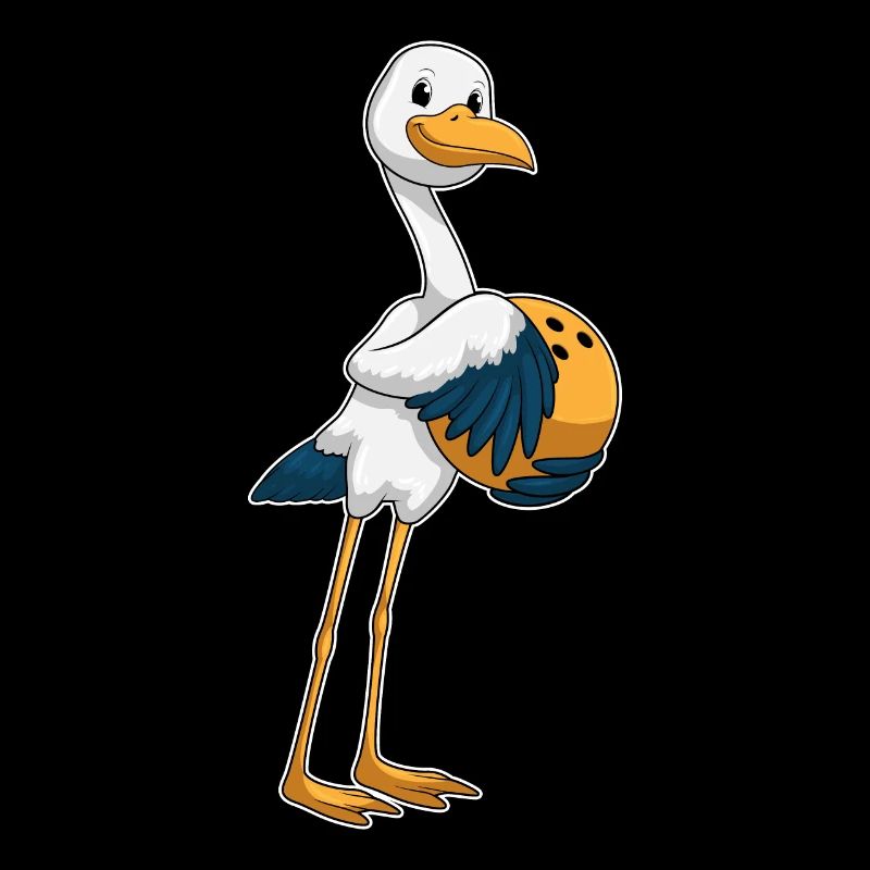 Bowling cigogne avec boule de bowling