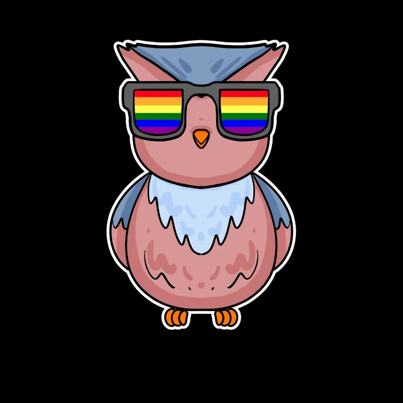 Regenbogen - Eule mit Brille