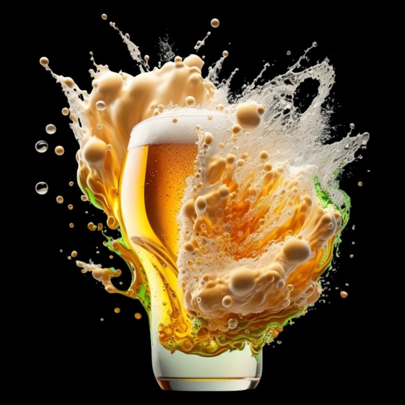 Explosion de bière dans le verre