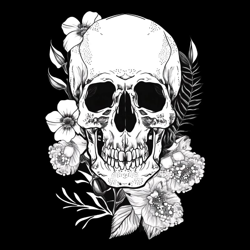Crâne avec fleurs Art