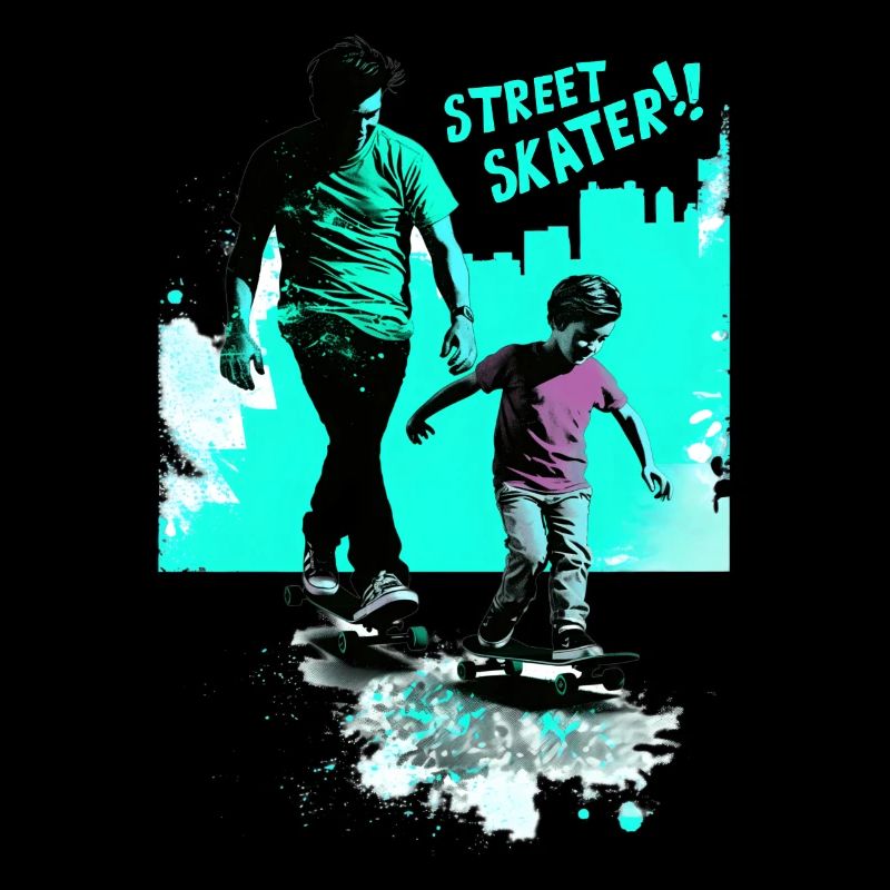 Vater und Sohn Skateboard Geschenk