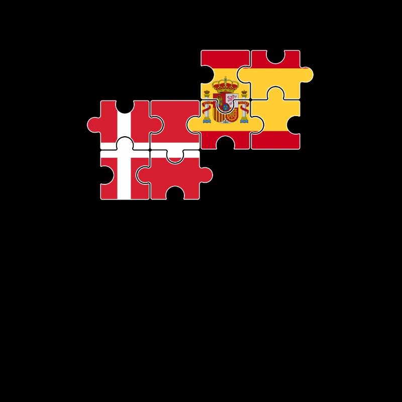 Danemark Espagne Drapeau Espagnol Danois