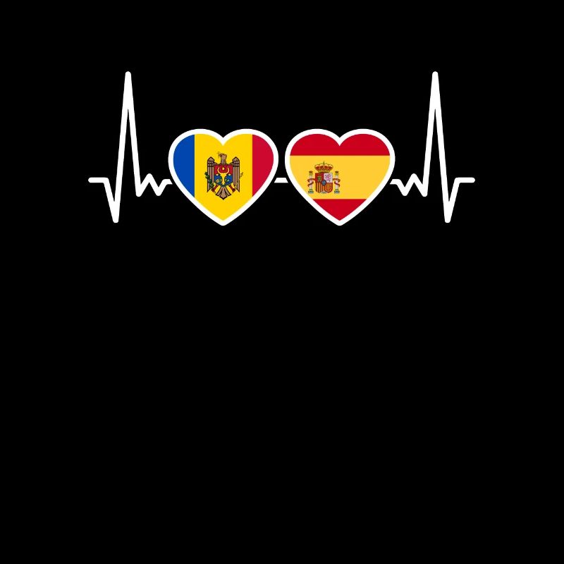 Moldau Spanien Herzschlag Flagge Spanisch Moldauer
