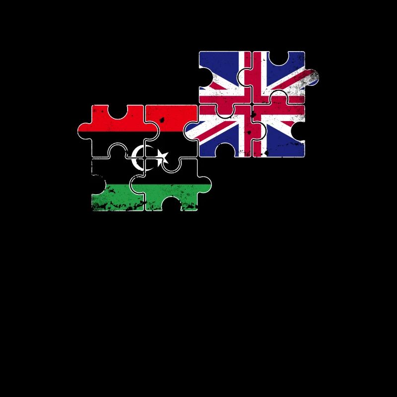 Libya UK Vintage Flag British Libyan