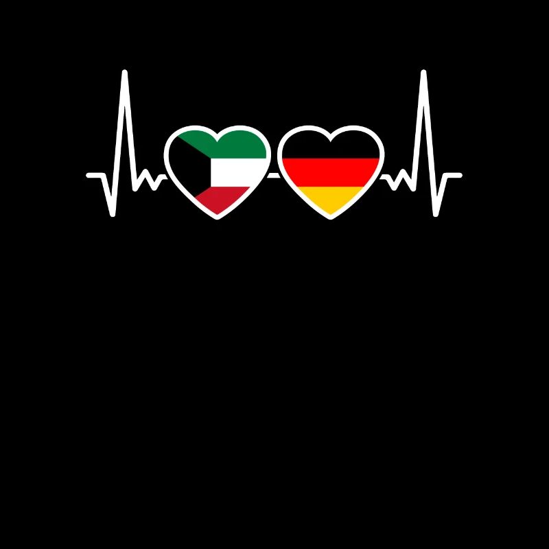 Kuwait, Germany, Heartbeat, Flag, Kuwaiti