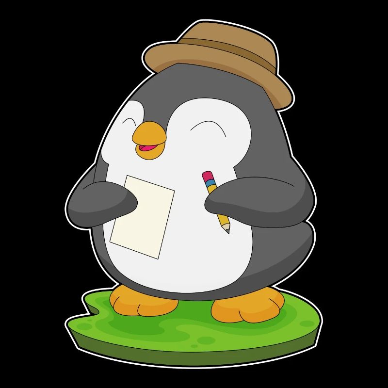Pinguin Bleistift Papier Schule