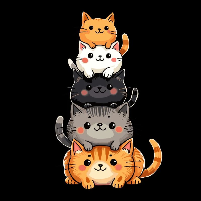 Cat & Kitten, Cute Cats, Cat Stack