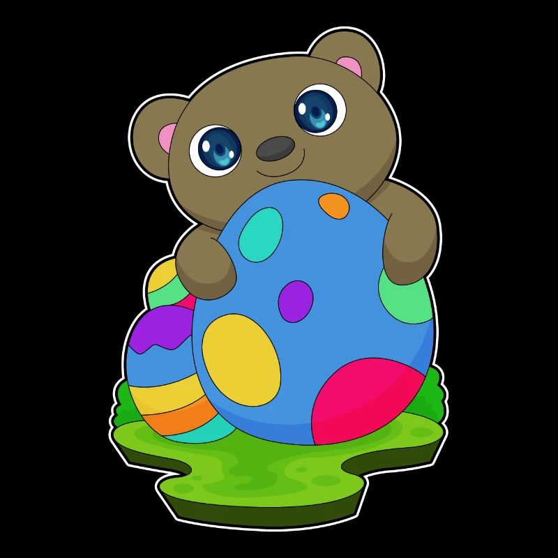Bär Ostern Ostereier