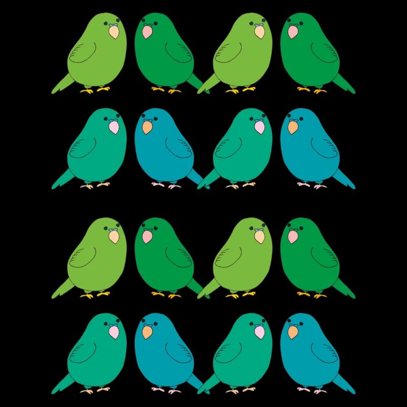 Groupe de perruches