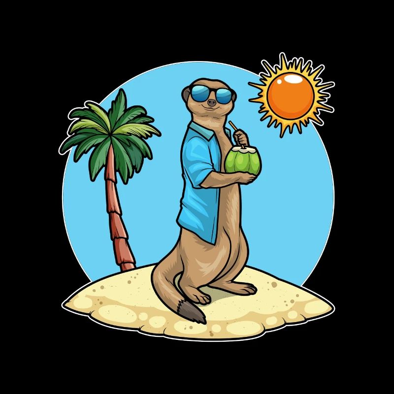 Erdmännchen Sommer Kokosnuss