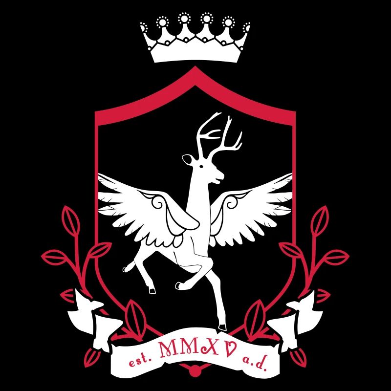 Winged deer – noble heraldic animal forest