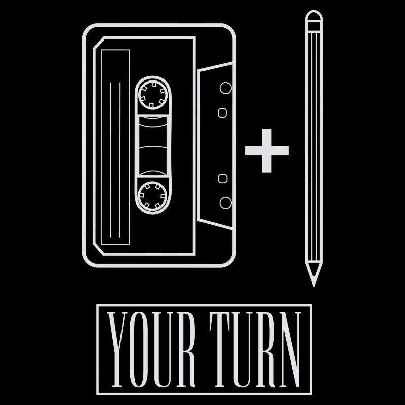 Retro cassette plus pen in white