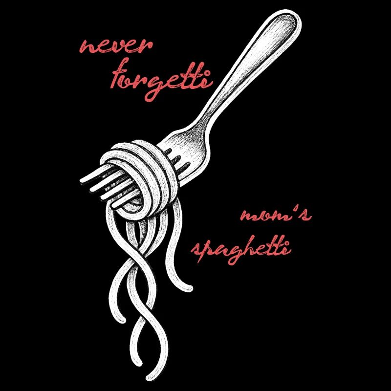 Never Forgetti Spaghetti Gabel Zeichnung