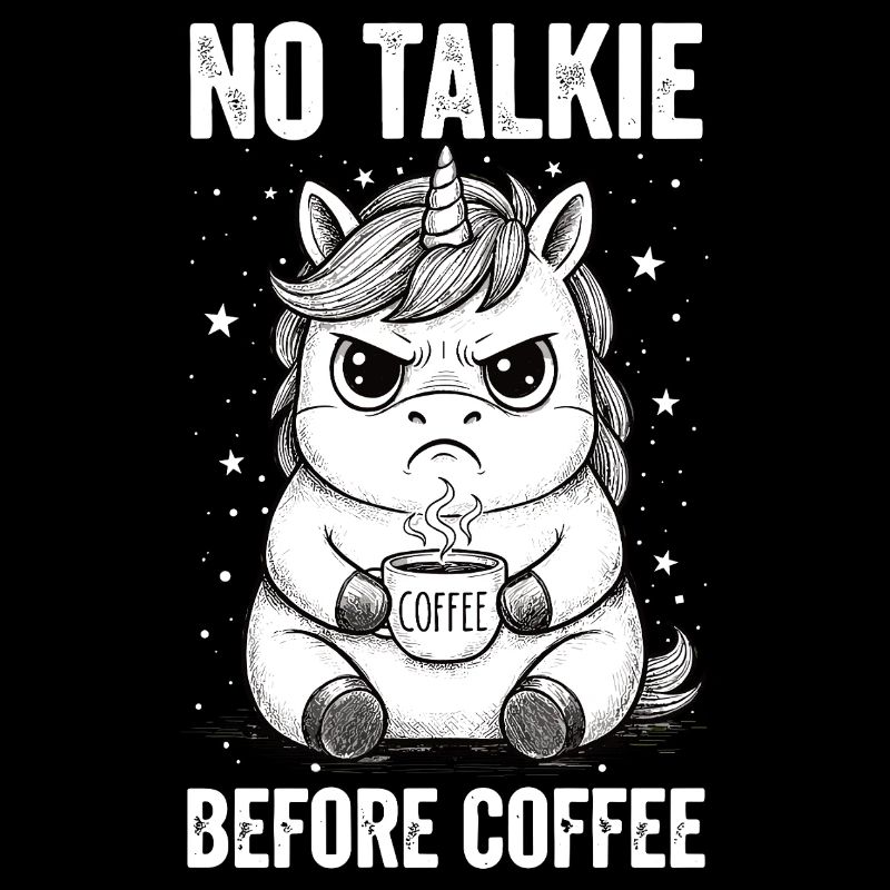 Pas de conversation devant une licorne amoureuse du café