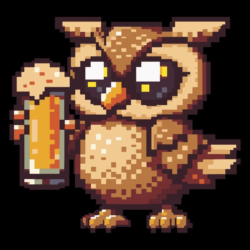 Eule Pixel Bier