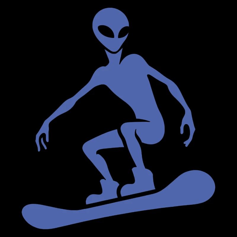 Minimalistisches Design: Alien Snowboarder