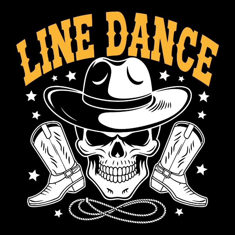 Line Dance Skull mit Stetson und Boots und Lasso
