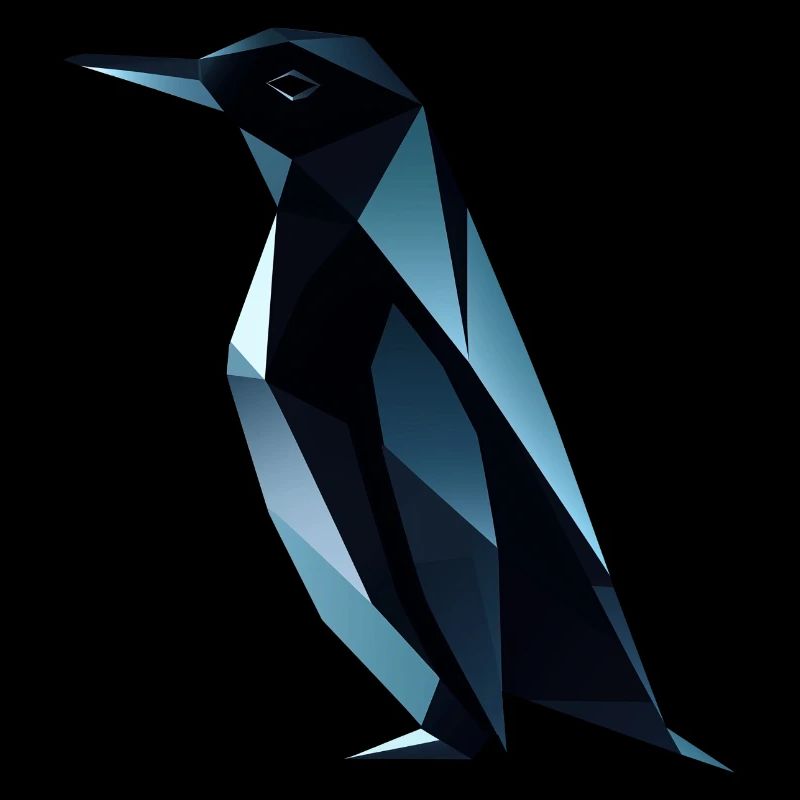 Süsses Pinguin Low Poly Design