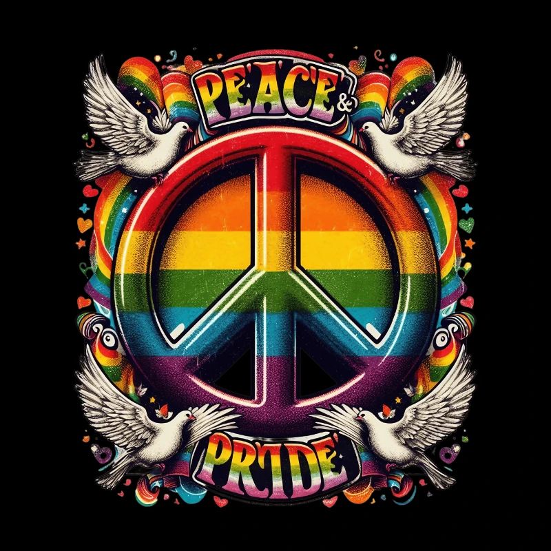 Rainbow Peace and Pride Vibrant Artwork