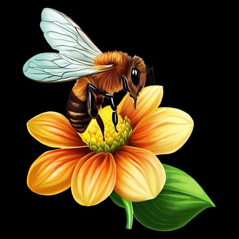 Honey bee at work: bloom pollination design