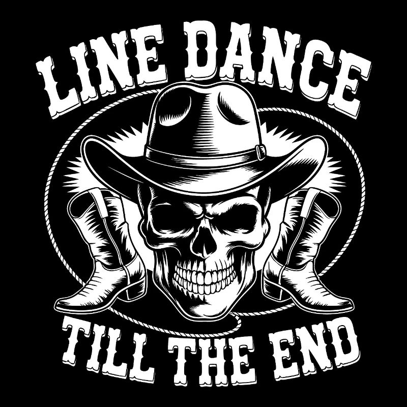 Line Dance Skull mit Stetson und Boots und Lasso